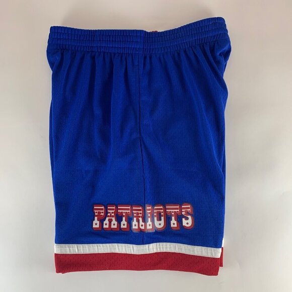 New England Patriots Retro Blue Red Mitchell & Ness Athletic Shorts Large New - Picture 6 of 7